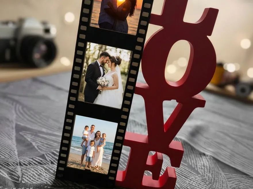 Custom Film Strip Photo Frame with Love Stand