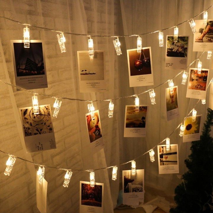 20 Plastic Photo Clip With Photo Electric Operated Led String Lights