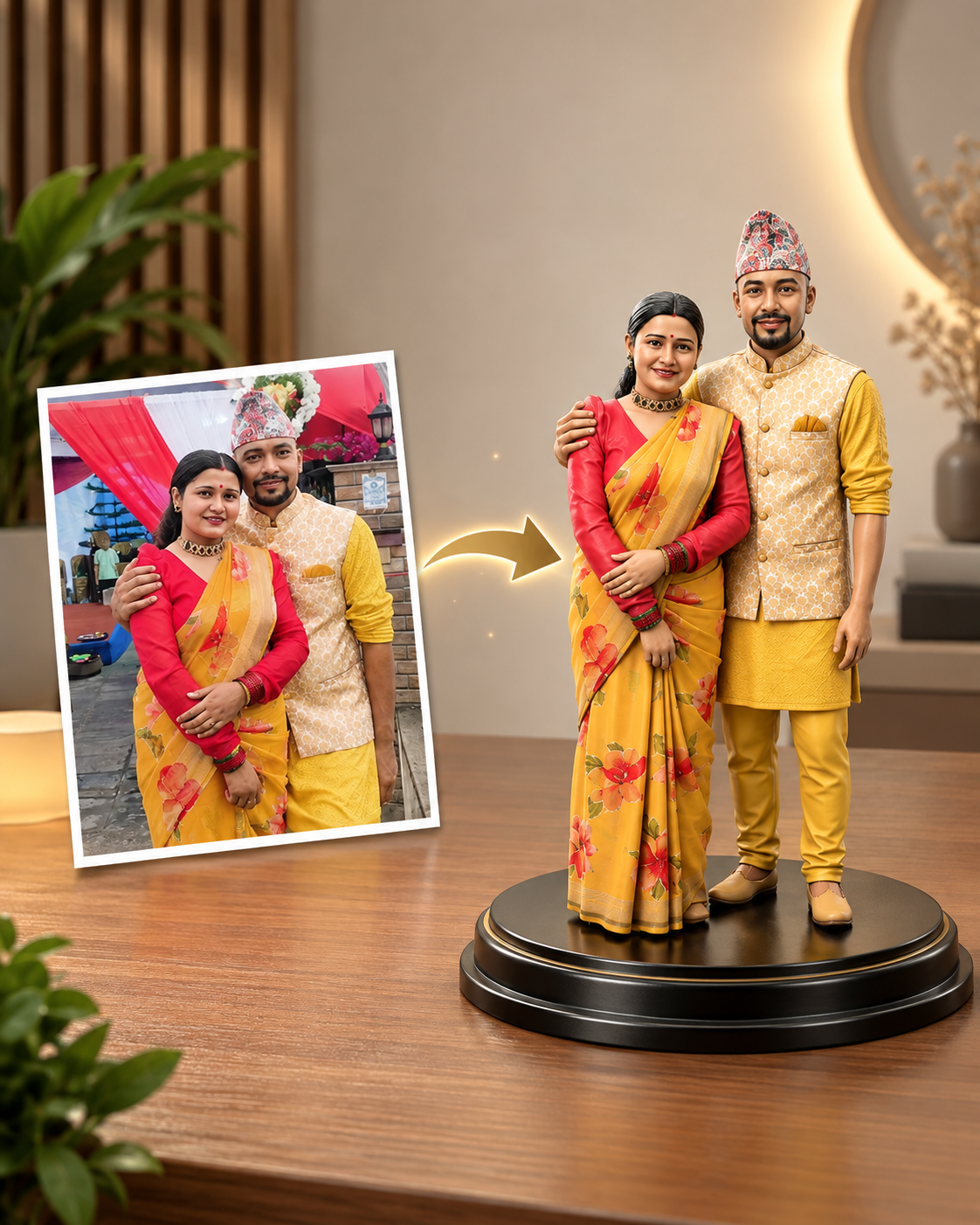 Custom Couple Figurine - Personalized 3D Couple Statue